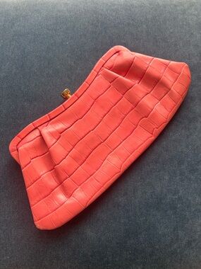 Banana Republic Pink  Croc-Embossed  Clutch